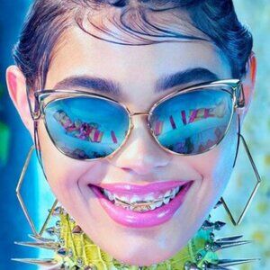 Fancy Mirror Cateye Sunglasses